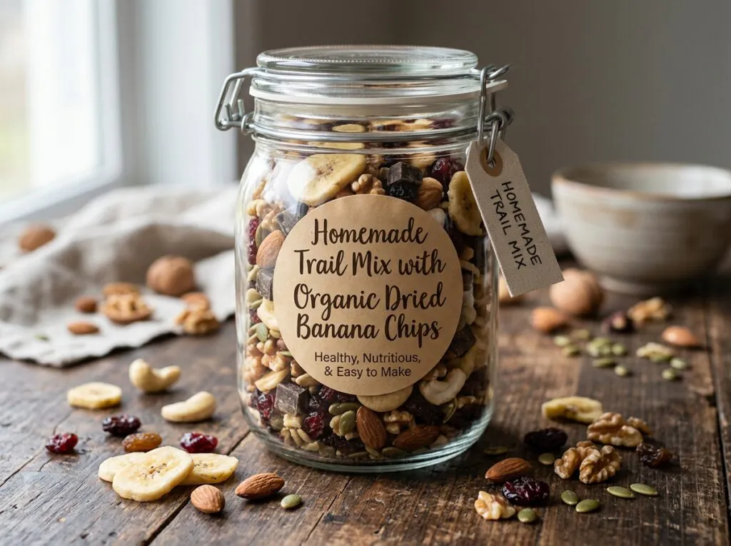Homemade Trail Mix with Organic Dried Banana Chips